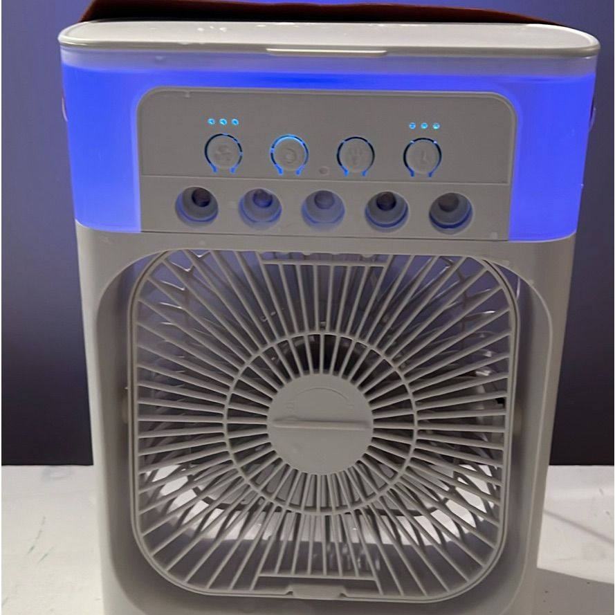 3-in-1 Portable Air Cooler Fan – LED Night Light, Humidifier & USB-Powered Mini AC