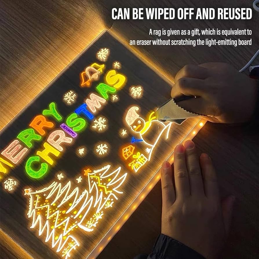 đïž Tee-se-itse LED-akryylinen viestitaulun yövalo â hauska, luova ja muokattavissa!