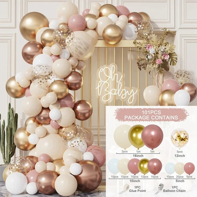 Balloon Garland Arch Kit - Narozeninová párty dekorace pro dívky, miminko, svatební a událost.
