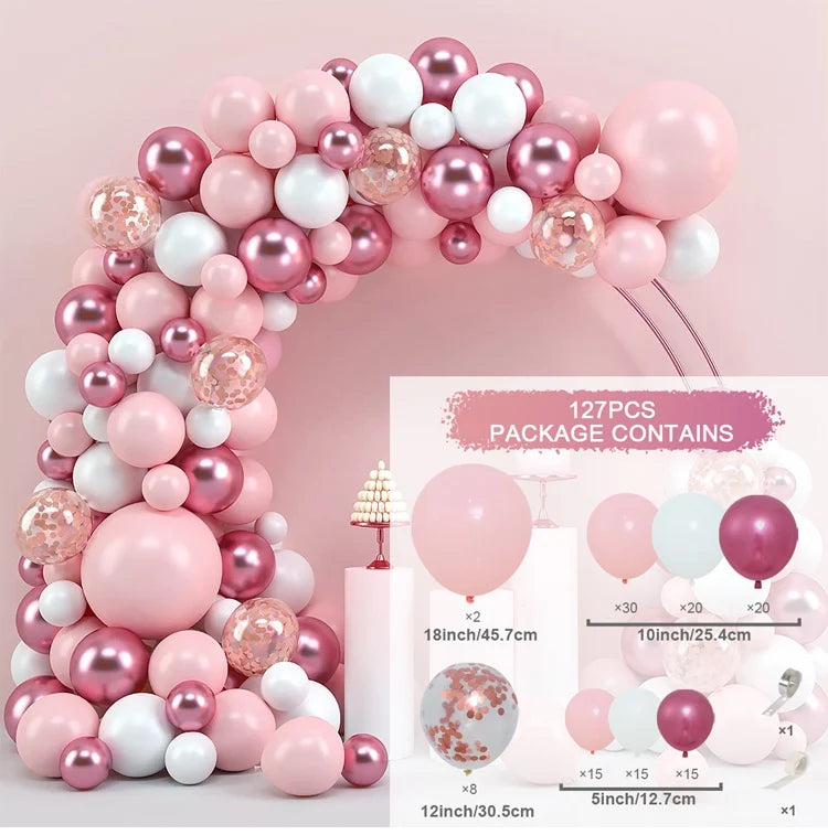 Balloon Garland Arch Kit - Narozeninová párty dekorace pro dívky, miminko, svatební a událost.