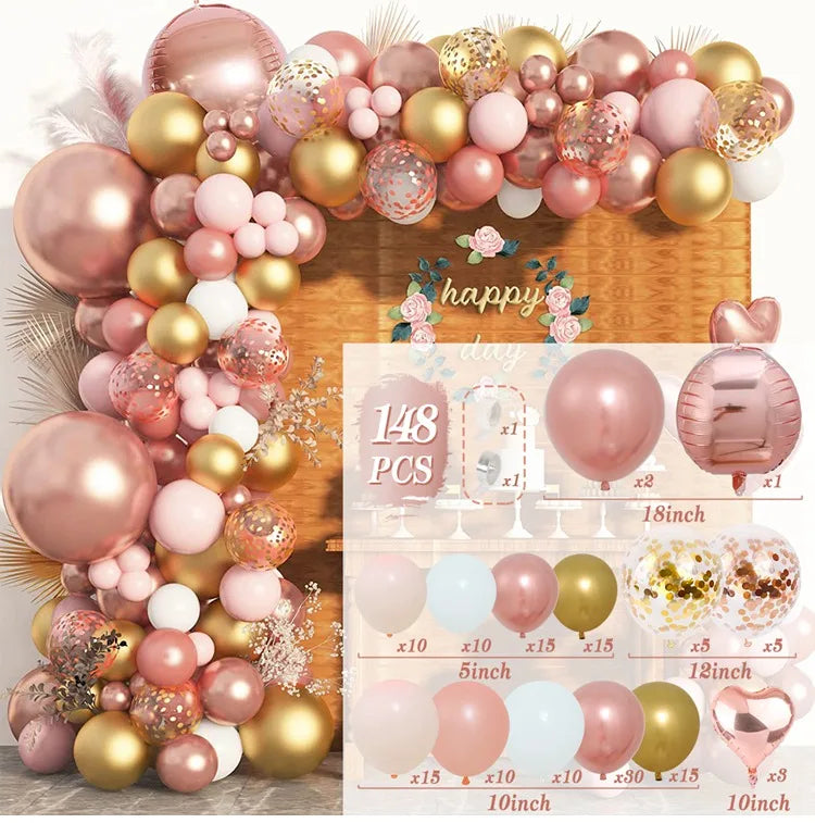 Balloon Garland Arch Kit - Narozeninová párty dekorace pro dívky, miminko, svatební a událost.