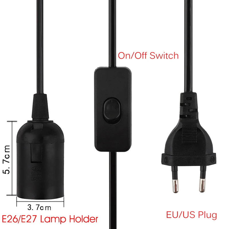 Soicéad lampa plug-in E27 le lasc & corda 1.8m