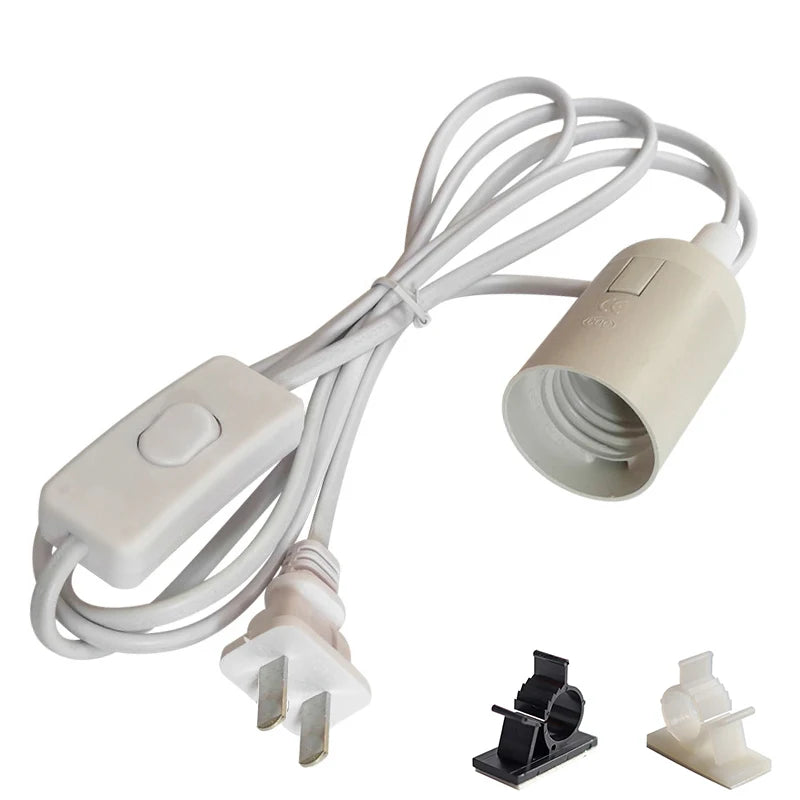 Soicéad lampa plug-in E27 le lasc & corda 1.8m