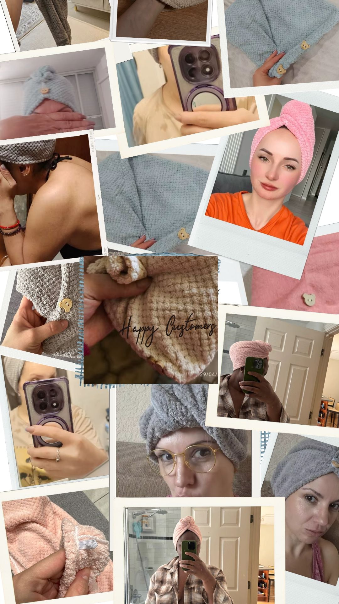 Lunvail™ソリッドカラーヘアタオルラップ - 高速乾燥と縮れ制御用の超吸収性テクスチャーキャップ