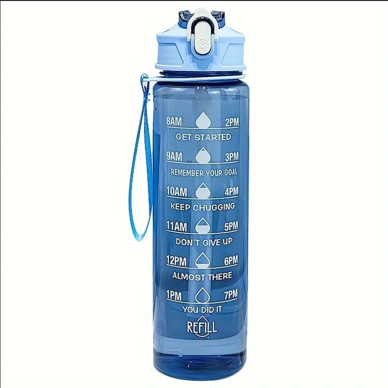 Lunvail™800mlスポーツウォーターボトル - フィットネス、旅行、毎日の水分補給のための時間マーキング付きの漏れ防止BPAフリーボトル