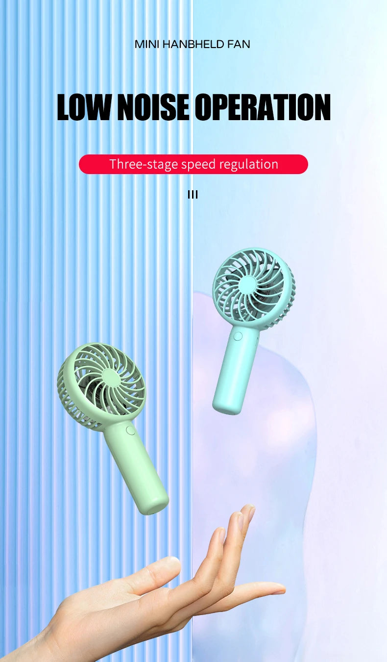 Mini přenosný ruční ventilátor - USB dobíjecí a tichý společník chlazení