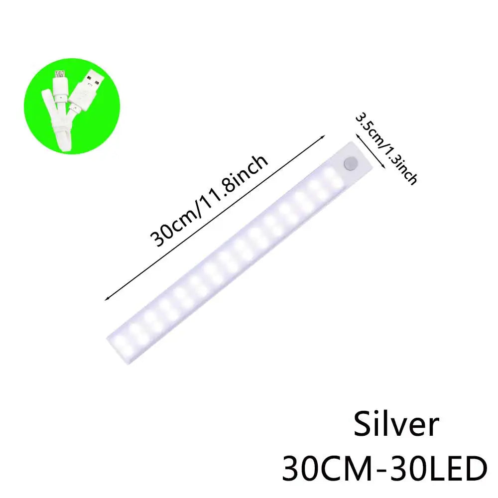 <tc>Lunvail</tc>™ LED svetlo s 3-v-1 pohybovým senzorom – nabíjateľné USB svietidlo do skrinky, šatníka a nástennej lampy (10–50 cm)
