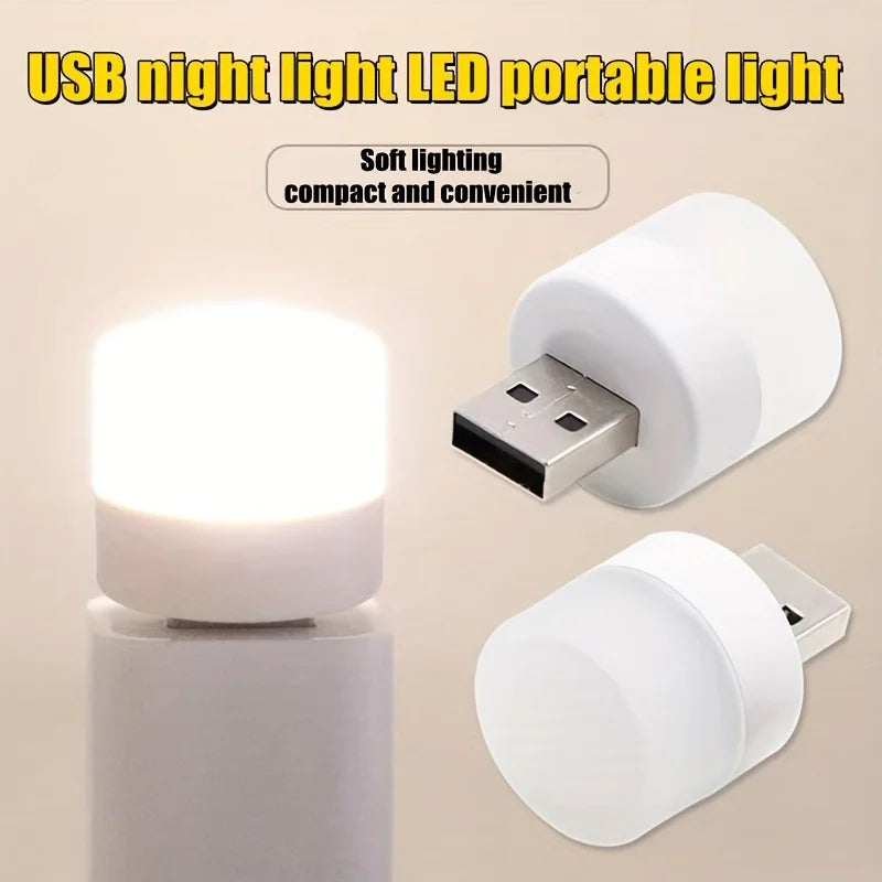 מיני קריאת LED מיני USB - 5V 1W מנורת ספרי הגנה על העיניים למחשב נייד, בנק חשמל ושימוש ליד המיטה (אור לבן ולבן)