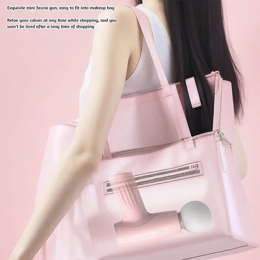 Minibliss ™ Pink Massage Gun-Compact Deep-Gewebe-Massagegeräte für Muskelrelief- und Reisebereiche (USB wiederaufladbar)