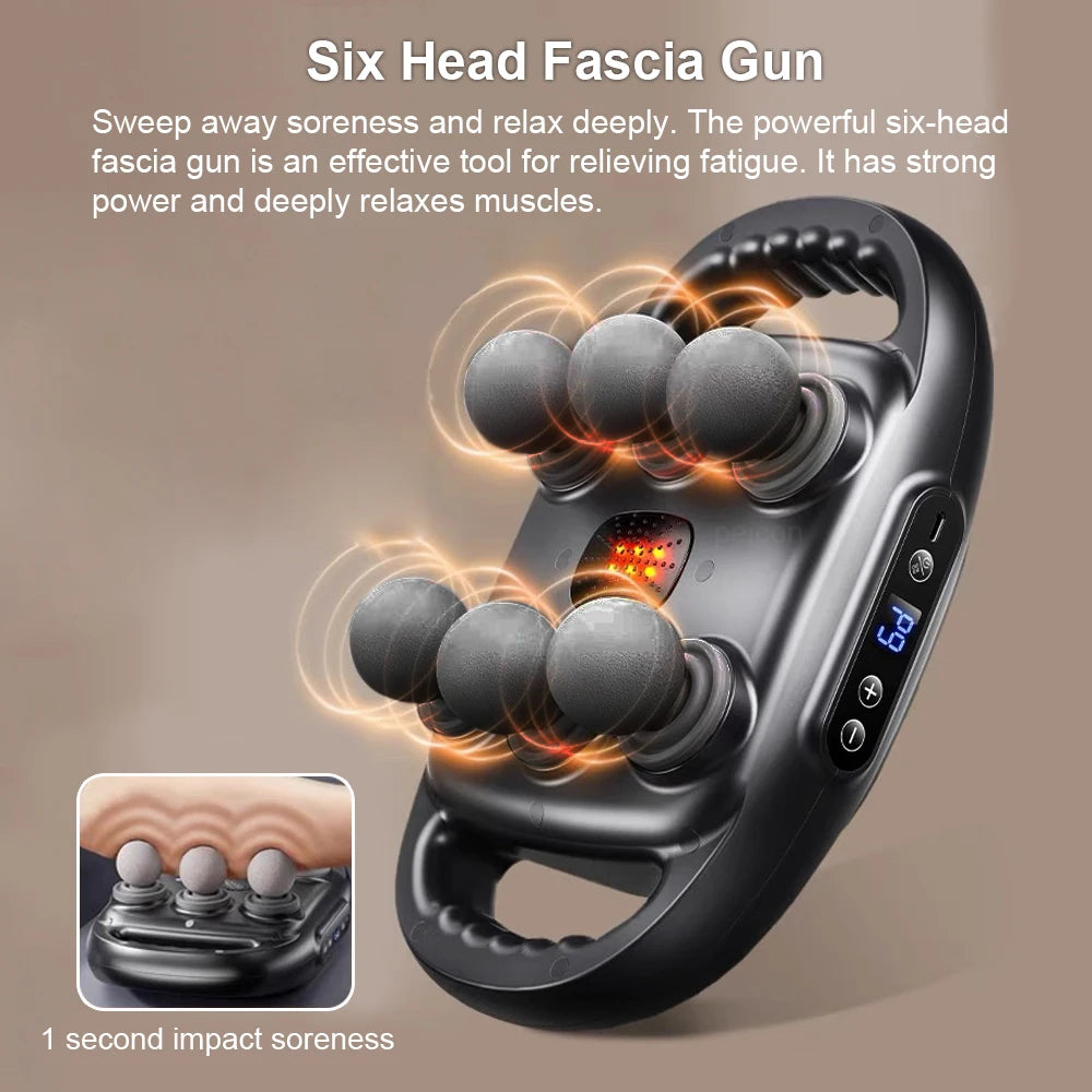 HIGH-Frequence Fascia Massage Gun-hluboká masážní zbraň Fascia-hluboká tkáňová bicí masér s LED dotykovým ovládáním, 9 režimy a automatickým časovačem