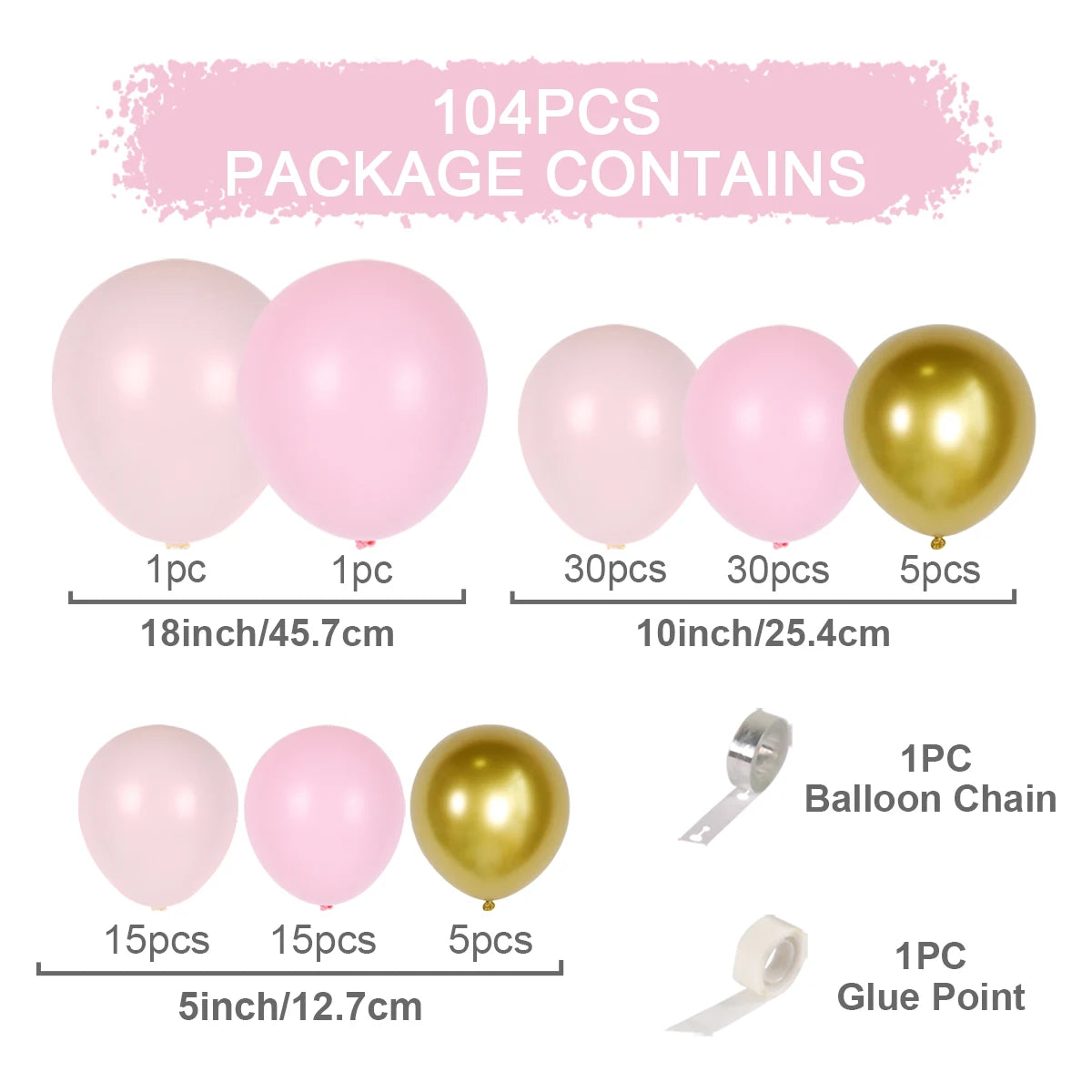 Balloon Garland Arch Kit - Narozeninová párty dekorace pro dívky, miminko, svatební a událost.