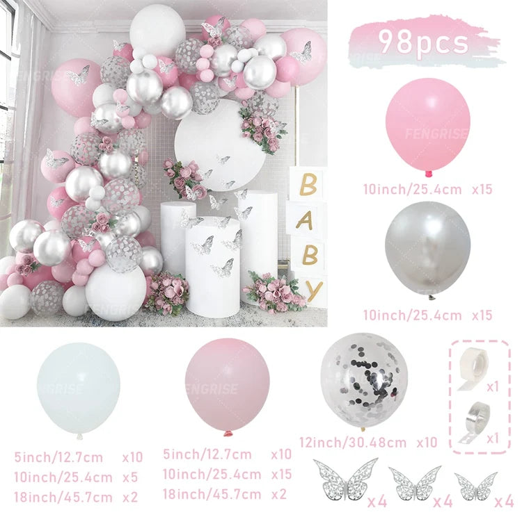 Balloon Garland Arch Kit - Narozeninová párty dekorace pro dívky, miminko, svatební a událost.