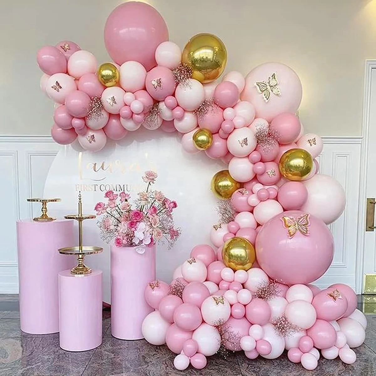 Balloon Garland Arch Kit - Narozeninová párty dekorace pro dívky, miminko, svatební a událost.