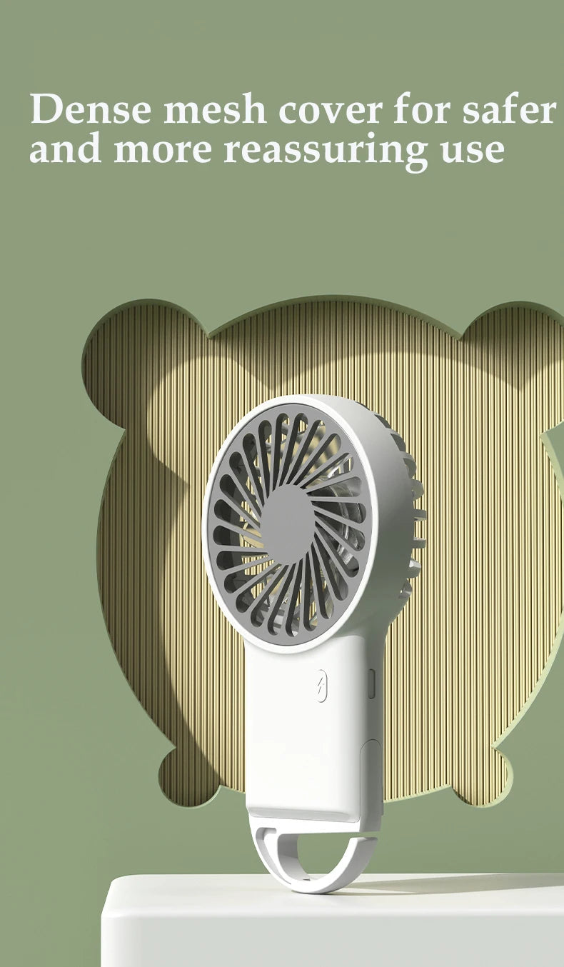 🌬§フック付きミニポータブルUSB冷却ファン - 充電式で強力