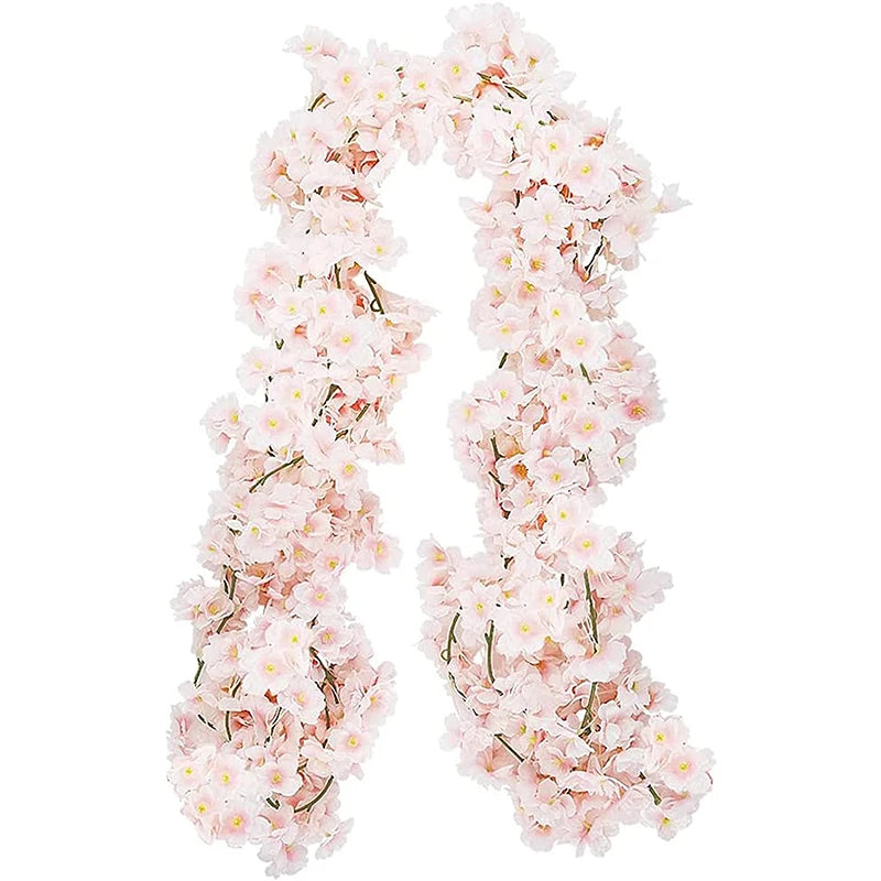 <tc>Lunvail</tc> ™ 180 cm Umělená sakura květinová réva - hedvábný cherry květy věnec pro domov, svatební a párty dekor