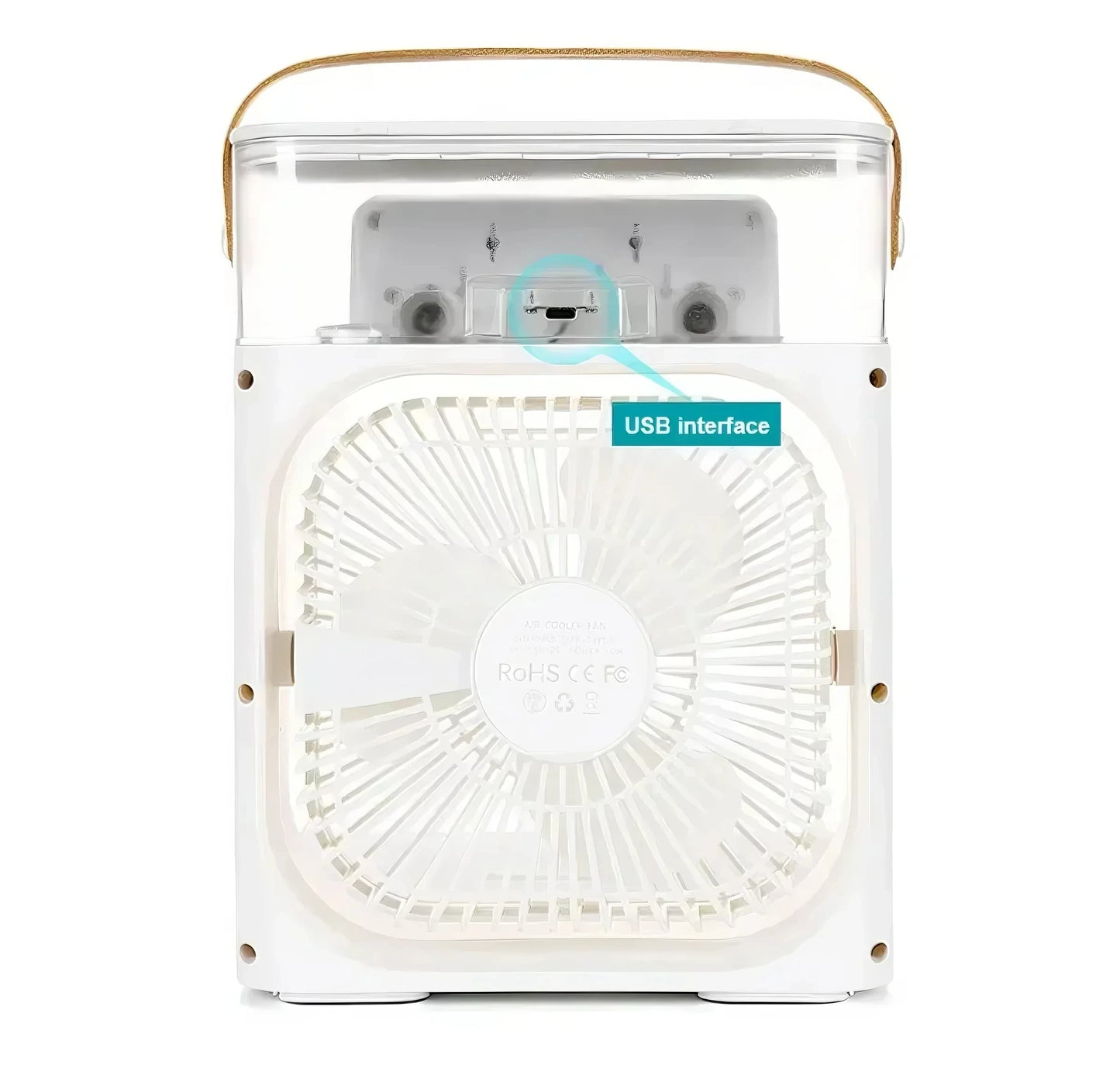 3-in-1 Portable Air Cooler Fan – LED Night Light, Humidifier & USB-Powered Mini AC