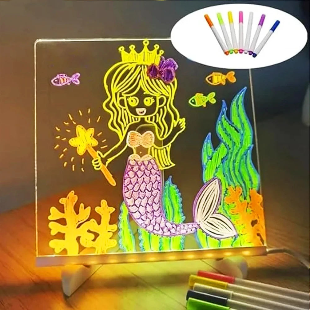 đïž Tee-se-itse LED-akryylinen viestitaulun yövalo â hauska, luova ja muokattavissa!
