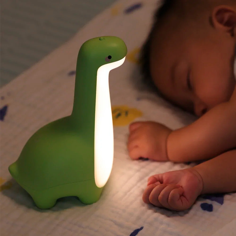 Dinoglow ™ Solas Oíche-Lampa Dineasár Súl-Safe Gleoite do Sheomraí na bPáistí & Taobh Leaba
