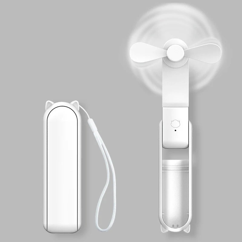 lunvail™ポータブルミニUSB充電式ハンドヘルドファン - 3速、折りたたみ式、旅行準備