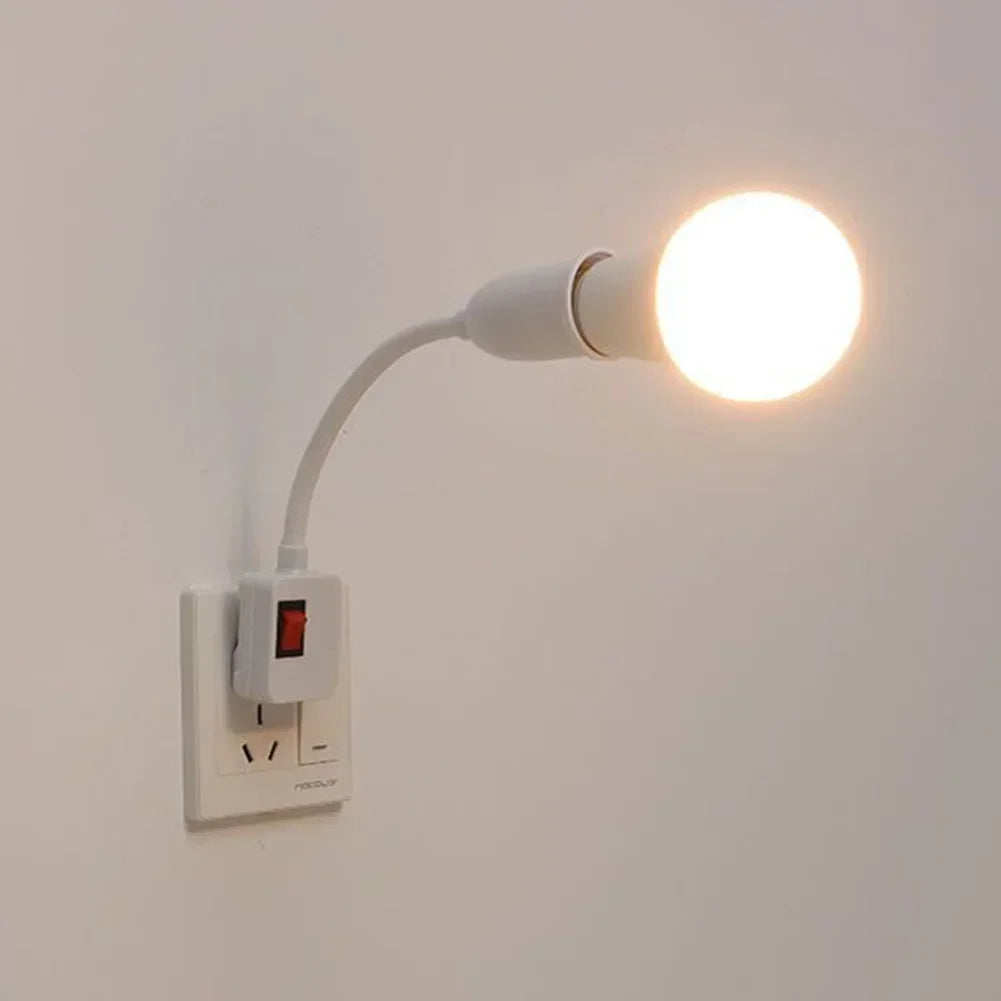 E27 Plug-in LED svetlo LED s prepínačom-360 ° držiak na rotujúcu žiarovku pre použitie na stene a výstupe | EÚ/US Plug