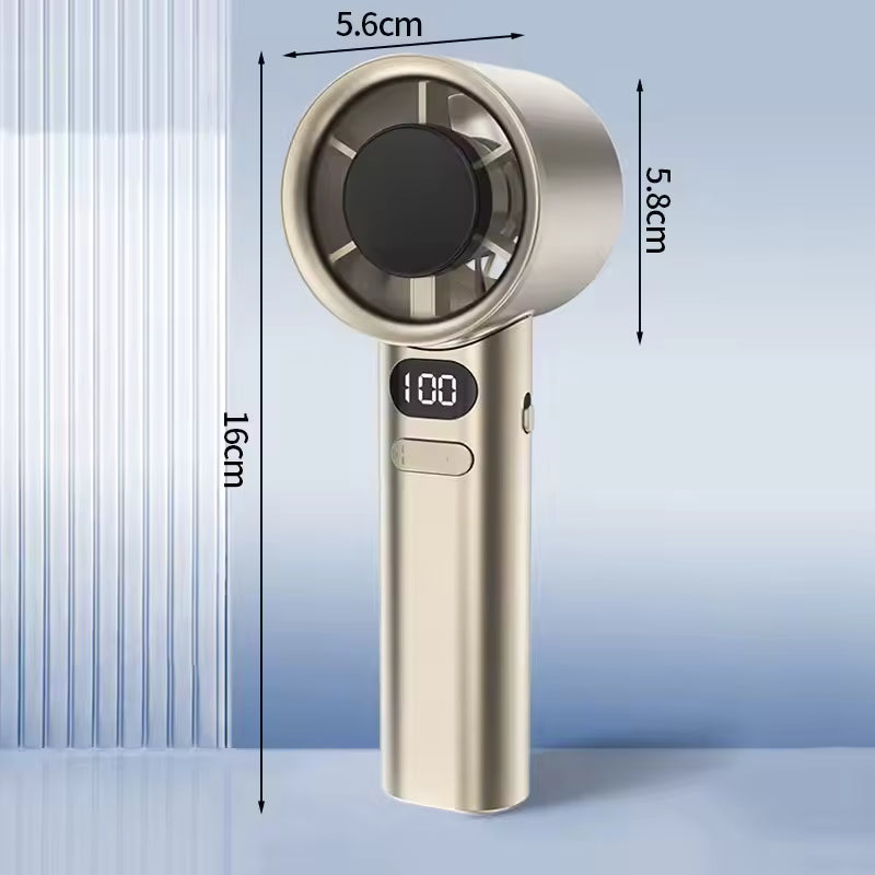 🚀 Fan Mini Bladeless Mini Luas-USB Rechargeable, Ultra-Quiet, Dlúth