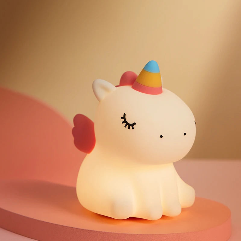 🦄 ضوء ليلي LED من السيليكون على شكل وحيد القرن