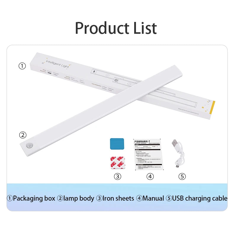 <tc>Lunvail</tc>™ LED svetlo s 3-v-1 pohybovým senzorom – nabíjateľné USB svietidlo do skrinky, šatníka a nástennej lampy (10–50 cm)