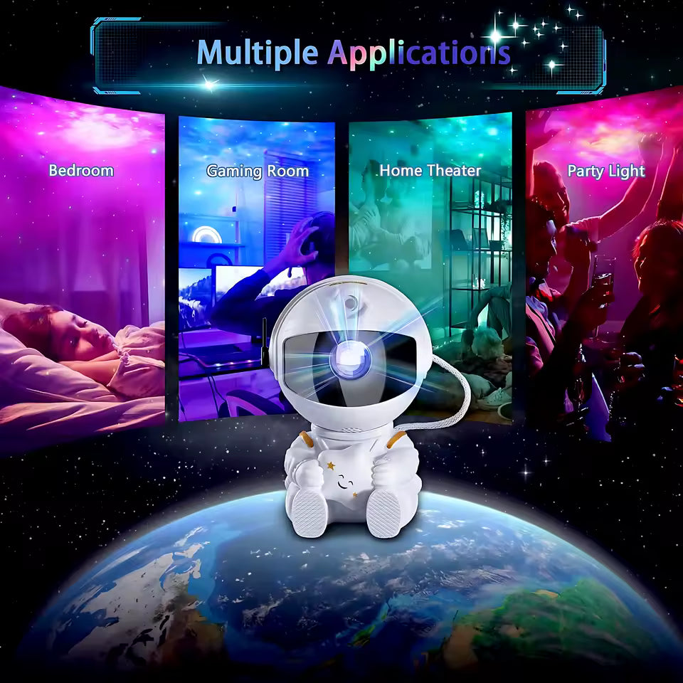 🌌 <tc>Lunvail</tc>™ 宇宙飛行士ギャラクシースタープロジェクター – 子供と大人のための宇宙をテーマにしたナイトライト