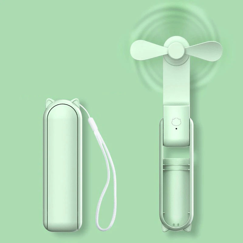 lunvail™ポータブルミニUSB充電式ハンドヘルドファン - 3速、折りたたみ式、旅行準備