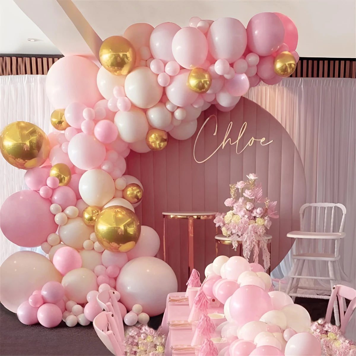 Balloon Garland Arch Kit - Narozeninová párty dekorace pro dívky, miminko, svatební a událost.