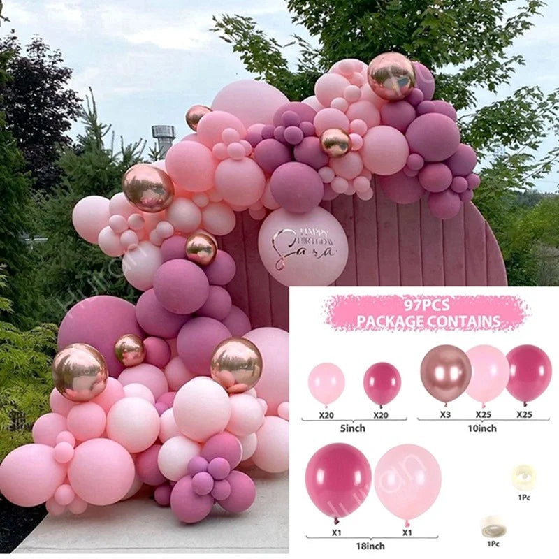 Balloon Garland Arch Kit - Narozeninová párty dekorace pro dívky, miminko, svatební a událost.