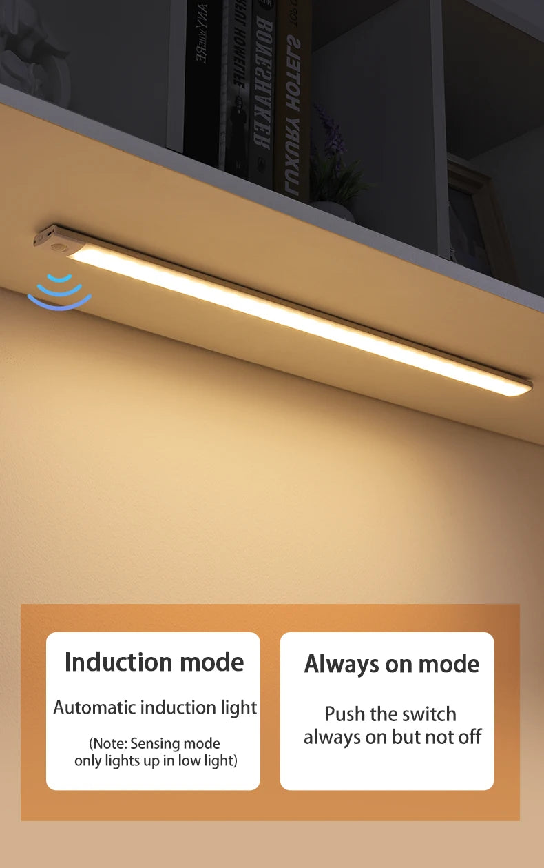 <tc>Lunvail</tc>™ LED svetlo s 3-v-1 pohybovým senzorom – nabíjateľné USB svietidlo do skrinky, šatníka a nástennej lampy (10–50 cm)
