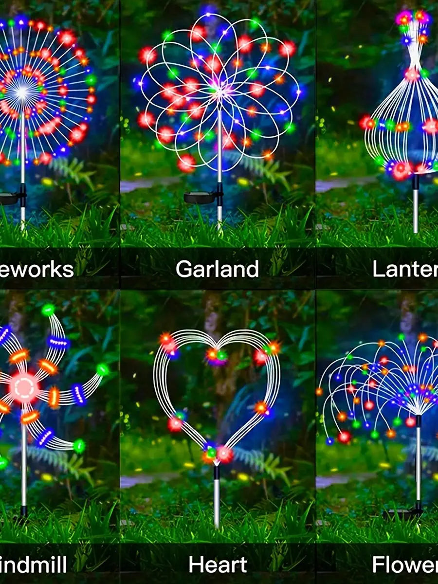 <tc>Lunvail</tc>™ Soilse Tine Ealaíne Gréine – Lampaí Bláthanna Gairdín Uiscedhíonacha IP65 Lasmuigh (8 Mód Soilsithe, 90–200 LED)