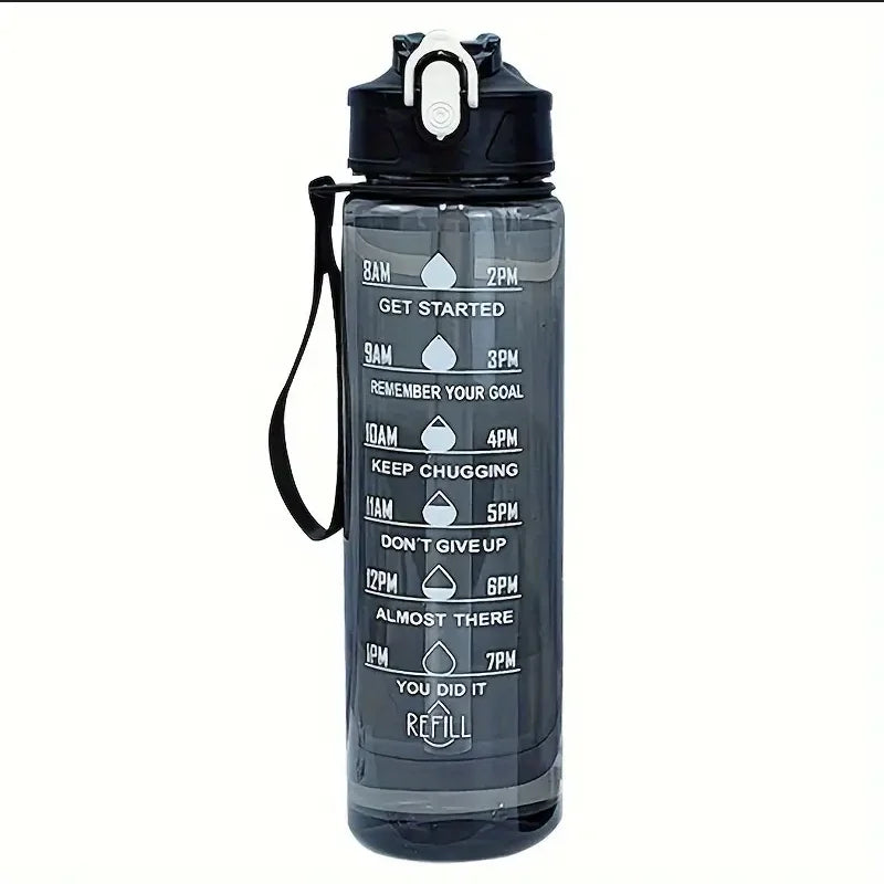 Lunvail™800mlスポーツウォーターボトル - フィットネス、旅行、毎日の水分補給のための時間マーキング付きの漏れ防止BPAフリーボトル