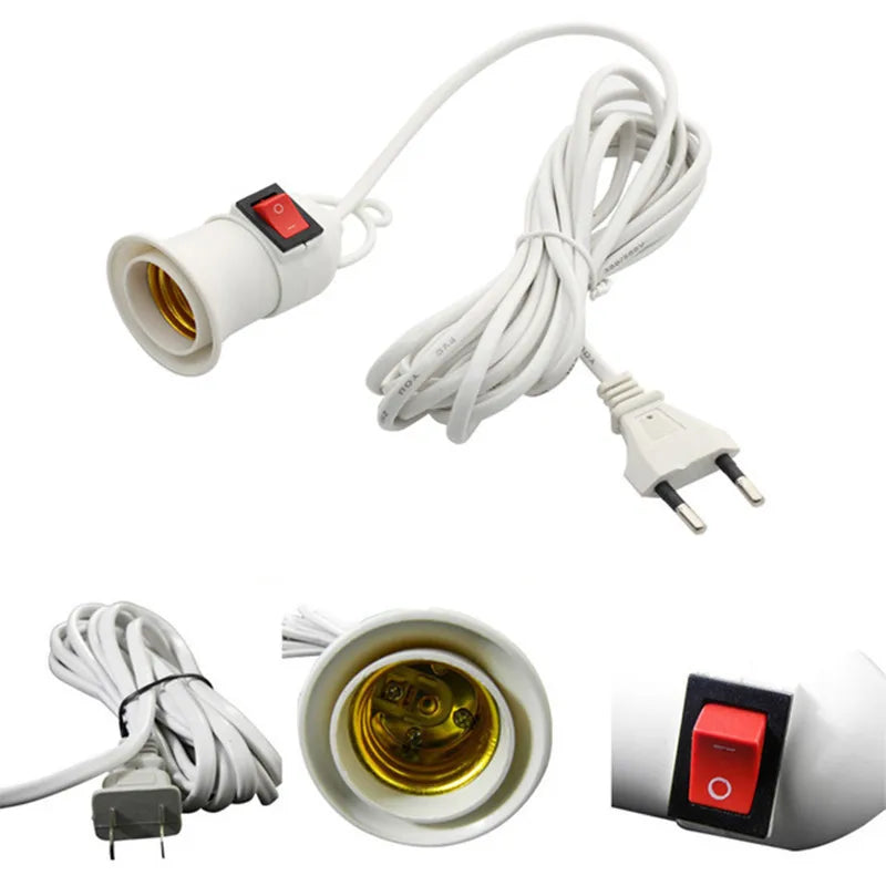 LUNVAIL âą E27 Switch Light Socket med sladd