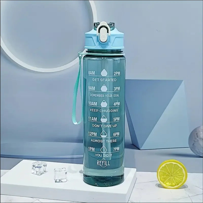 Lunvail™800mlスポーツウォーターボトル - フィットネス、旅行、毎日の水分補給のための時間マーキング付きの漏れ防止BPAフリーボトル