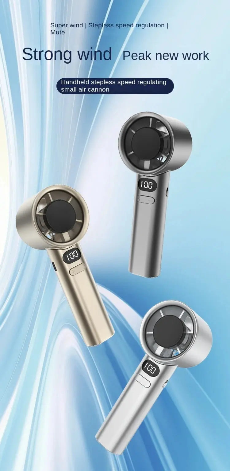 🚀 Fan Mini Bladeless Mini Luas-USB Rechargeable, Ultra-Quiet, Dlúth
