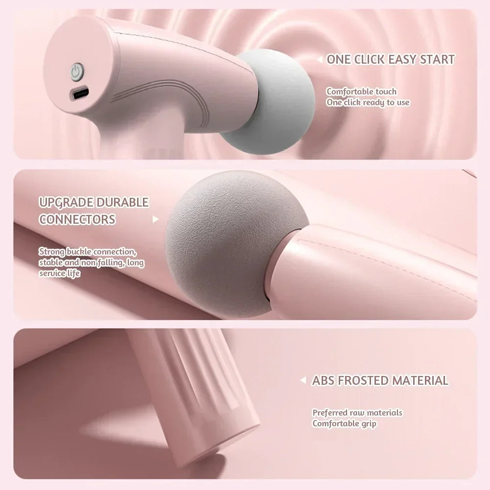 Minibliss ™ Pink Massage Gun-Compact Deep-Gewebe-Massagegeräte für Muskelrelief- und Reisebereiche (USB wiederaufladbar)