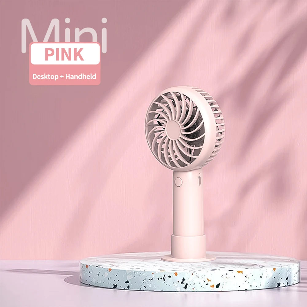 Mini přenosný ruční ventilátor - USB dobíjecí a tichý společník chlazení