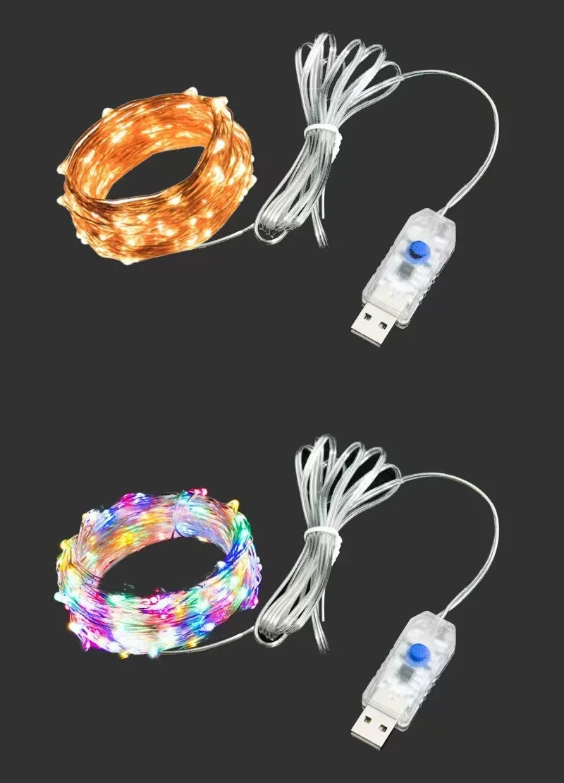 Lunvail ™ USB LED LED Fairy String Lights - 8 أوضاع | ديكور داخلي وخارجي | ألوان وأطوال متعددة