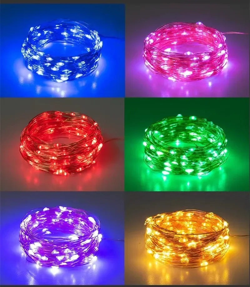 Lunvail ™ USB LED LED Fairy String Lights - 8 أوضاع | ديكور داخلي وخارجي | ألوان وأطوال متعددة