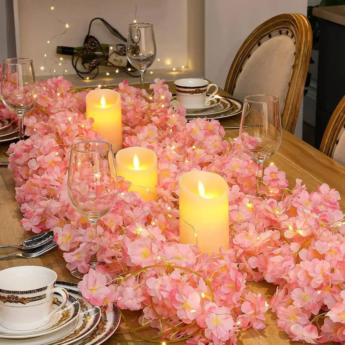 Blossomglow ™ Cherry Blossom LED Girland - 2M květinové víly Light Vine pro ložnici, svatební a párty dekor
