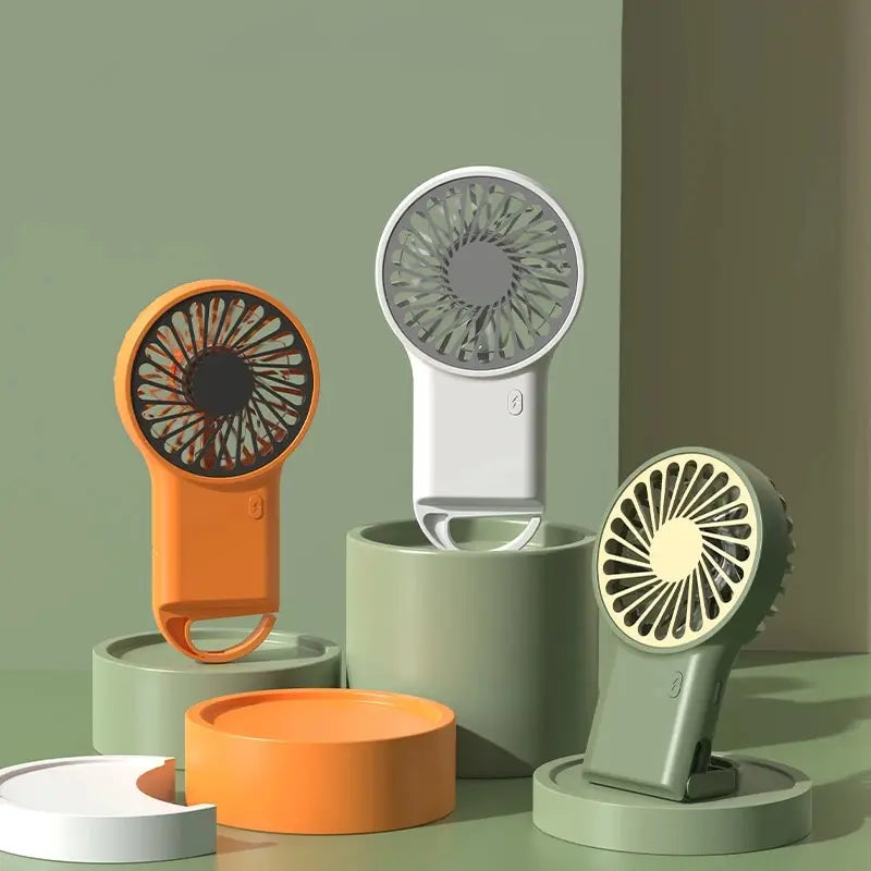 🌬§フック付きミニポータブルUSB冷却ファン - 充電式で強力