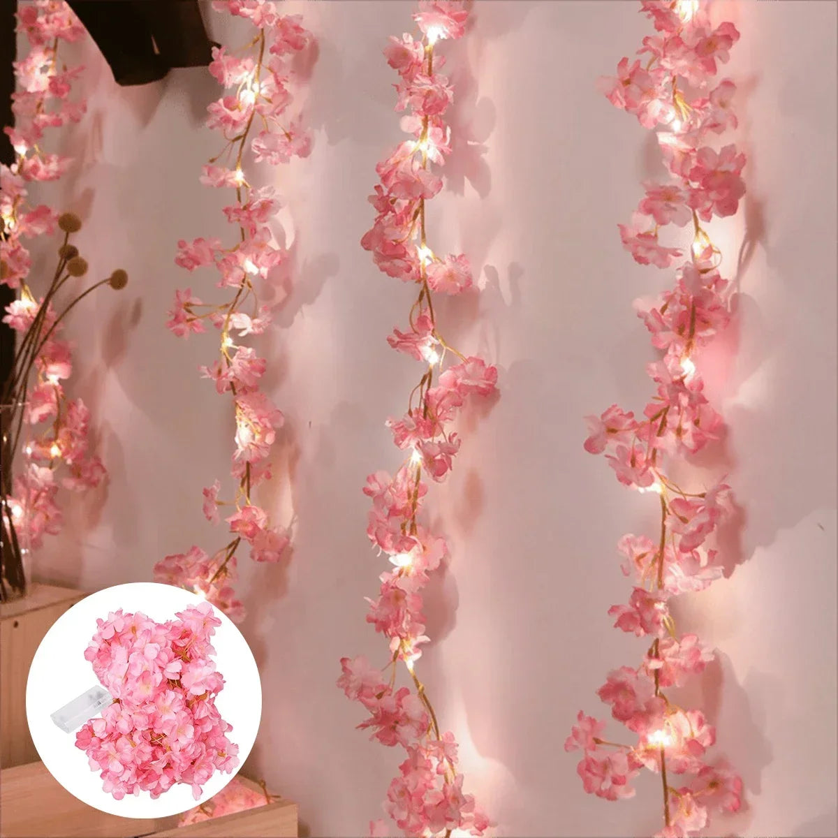 Blossomglow ™ Cherry Blossom LED Girland - 2M květinové víly Light Vine pro ložnici, svatební a párty dekor