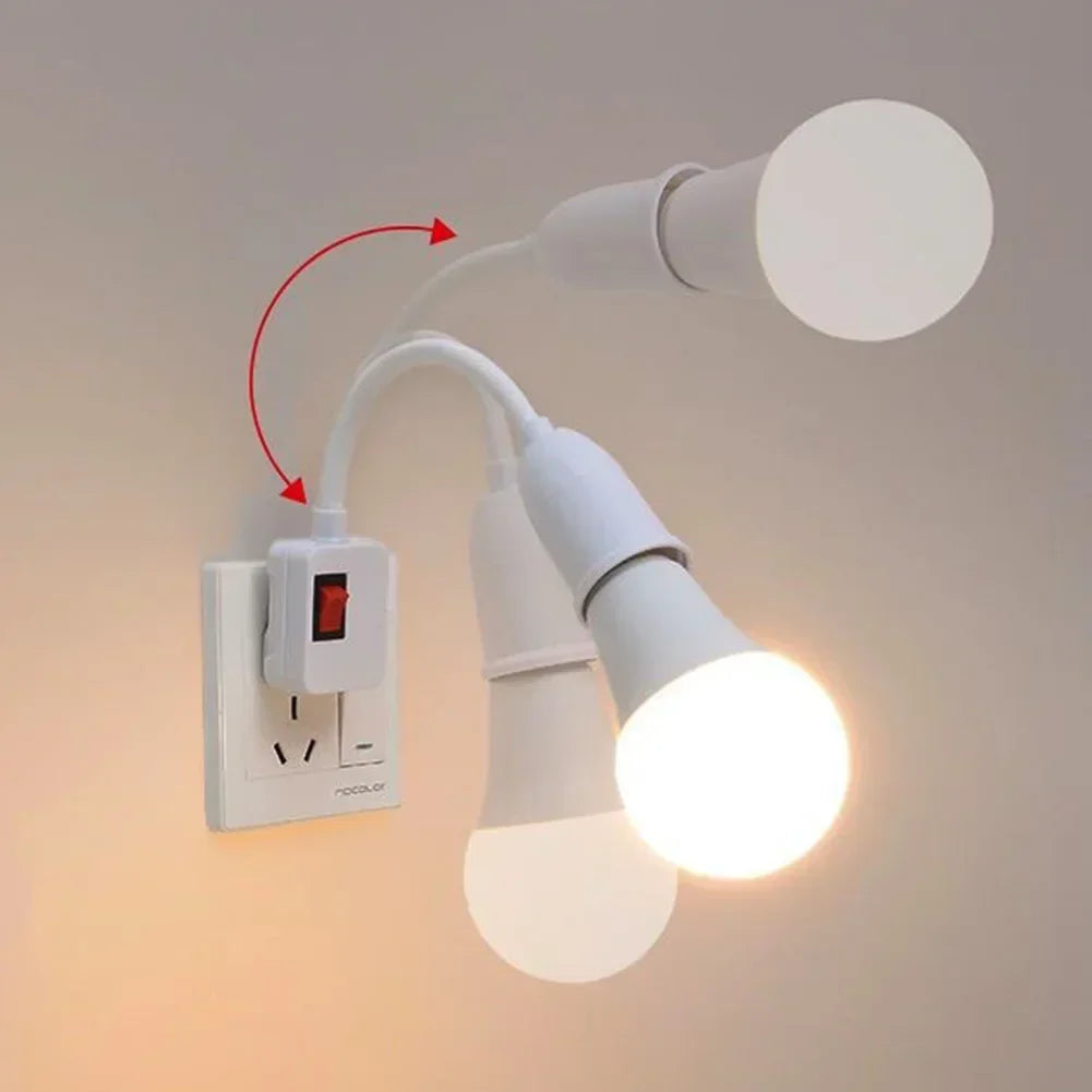 E27 Plug-in LED svetlo LED s prepínačom-360 ° držiak na rotujúcu žiarovku pre použitie na stene a výstupe | EÚ/US Plug