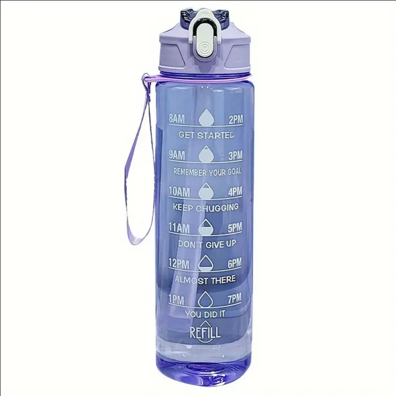 Lunvail™800mlスポーツウォーターボトル - フィットネス、旅行、毎日の水分補給のための時間マーキング付きの漏れ防止BPAフリーボトル