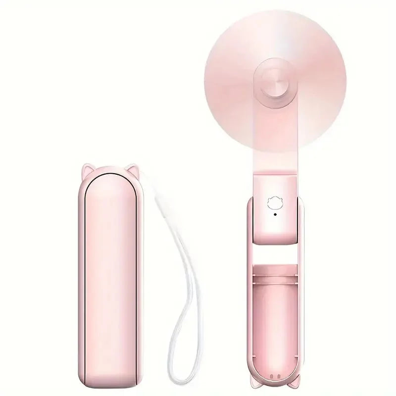 lunvail™ポータブルミニUSB充電式ハンドヘルドファン - 3速、折りたたみ式、旅行準備
