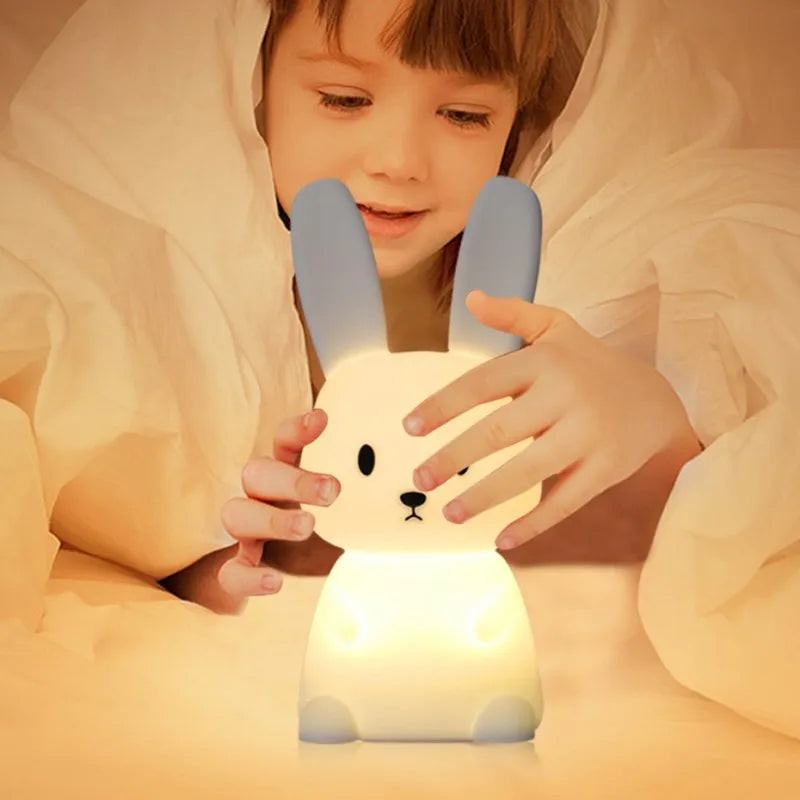 GlowBunny ™ Touch Night Light - Soft Silicone Rabbit Lamp se 7 barvami a časovač pro děti a dětské pokoje