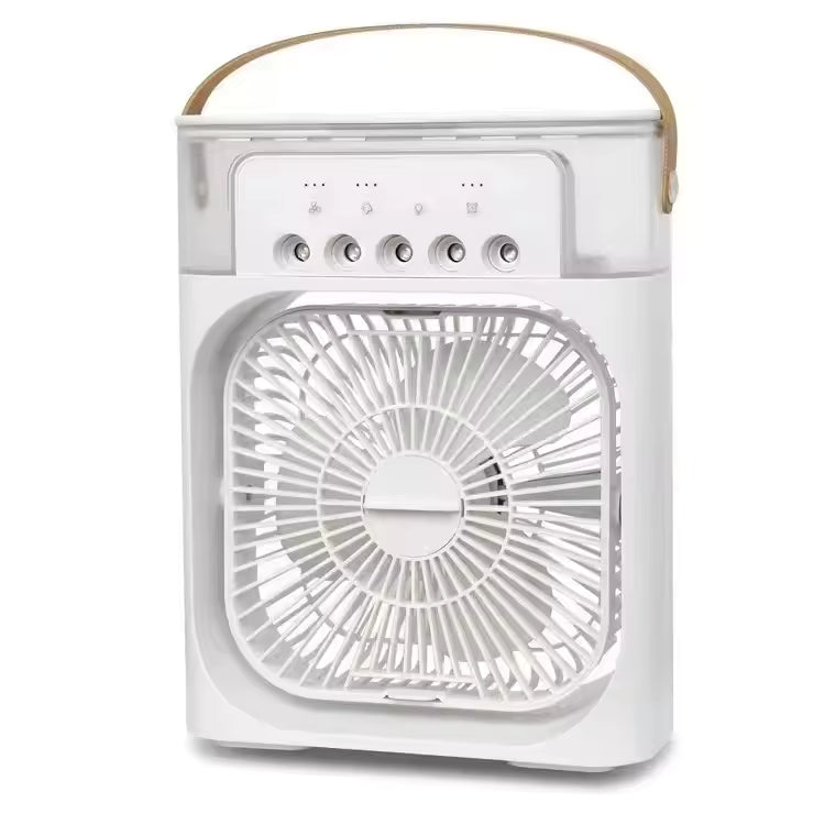 3-in-1 Portable Air Cooler Fan – LED Night Light, Humidifier & USB-Powered Mini AC