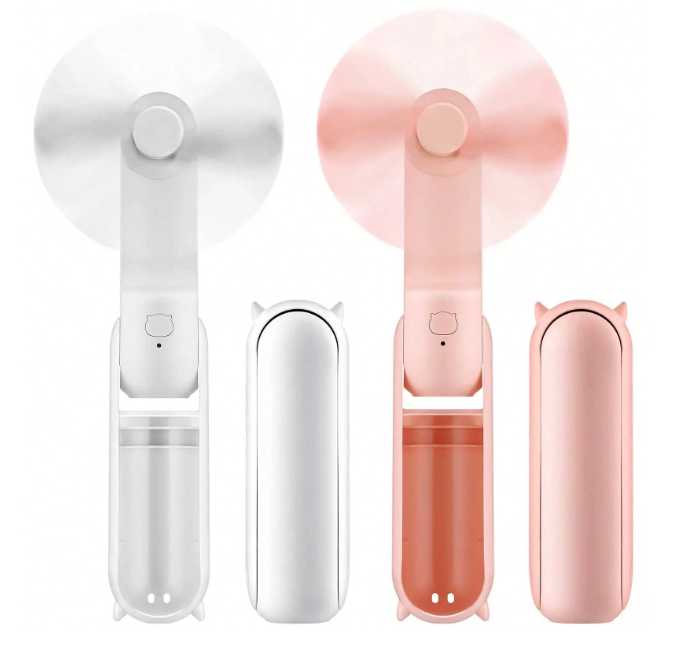 lunvail™ポータブルミニUSB充電式ハンドヘルドファン - 3速、折りたたみ式、旅行準備